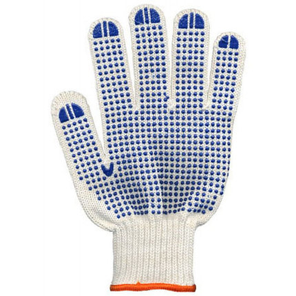 Рукавички з ПВХ крапкою 8510 білі VIVA TRADE